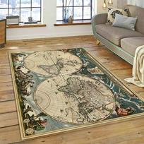 Ancient Nautical Chart World Map Carpet Bedroom Full Cover Big Size Living Room Rug Resistant To Dirt Easy To Maintain Soft Mat 40x60cm gray