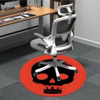1pc Skull Crown Office Round Rug, Non-slip, Soft and Durable Office Rug for Interior Decoration, Perfect for Office,Decoration yy260204040 80cm by 80cm gray