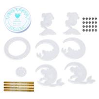 Mermaid Wind Chimes Molds for Epoxy Resin Jewelry Resin Casting Molds Ornament 1 balta