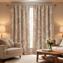 Elegantiškos botaninio lapų rašto užuolaidos, smėlio spalvos neutralios, boho stiliaus langų užuolaidų paneliai svetainei, miegamajam, namų dekorui 53x116cm 2pc21x46in brown