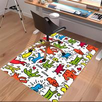 1pc Keith Haring Ascending2 Print Area Rug - Soft, Washable Non-Slip Indoor Mat for Office Chairs, Living Room, Home Office Decorative Rug 60cmx90cm