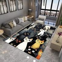 Cute Kitten Carpet Large Area Rug Suitable for Living Room and Bedroom Mats Anti Slip and Wear-resistant Soft Rug Fashionable 40x60cm