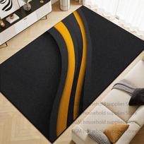 Luxury Black and Gold Rug Abstract Area Modern Living Room Decor Carpet Sleek Washable Non-slip Bedroom Office Floor Mat Study 2.6x3.9ft(80x120cm)