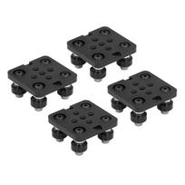 4Pcs V Wheel Plate Small Groove Slot Gantry Rod Aluminum Alloy CNC 3D Printer Parts Black black