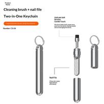 3 In 1 Sim Card Tray Removal Tool Portable Mini Keychain Eject Pins Flathead Screwdriver Alloy Earphone Cleaning Brush Headphone A3 gray