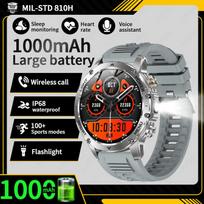 AK87 Smart Watch HD Bluetooth Call Outdoor Sports Health Monitor Men Black 1 Pack