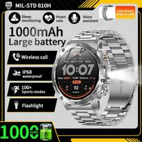 AK87 Smart Watch HD Bluetooth Call Outdoor Sports Health Monitor Men Black 1 Pack