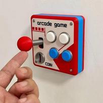 3D Retro Arcade Game Light Switch Panel With Functional Joystick Stylish Wall Accessory for Teen Bedroom Decor one size gray