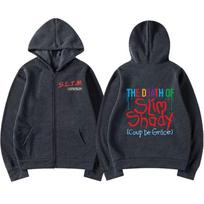 Reperis Eminem The Death of Slim Shady Albumas Užtraukiama Hoody Vyrams Moterims Drabužiai Mada Su Užtrauktuku Hoody Megztinis Vintage Megztiniai 5XL black