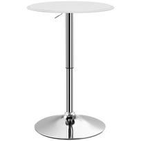 Baro stalas Bistro Aukštas stalas Reguliuojamas aukštis 67 93 cm Skersmuo 63 cm Besisukantis stalviršis 360 laipsnių Metalas Baltas