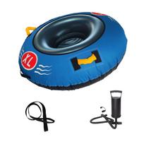 Inflatable Snow Tube Foldable Portable Snow Tube Soft Oxford Cloth Base with Freeze-Resistant Thickened PVC Inner Tube mėlyna