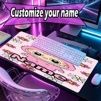 Custom Name Personalized Labubu Pattern Mousepad, Laptop PC Desk Mat, Decorative Desk Mat for Home Keyboard Pad Gift 30cmx60cm