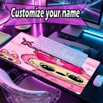 Custom Name Personalized Labubu Pattern Mousepad, Laptop PC Desk Mat, Decorative Desk Mat for Home Keyboard Pad Gift 30cmx80cm