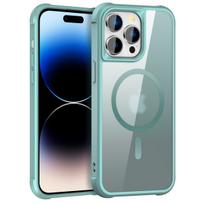 „Armor“ magnetinis belaidžio įkroviklio dėklas, skirtas „iPhone 15 14 13 12 Pro MAX 11 Plus“, matinis skaidraus silikono dangtelio žiedas, apsaugantis nuo stovo For iPhone 15Pro MAX gray