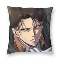 Levi Ackerman Ataka Titanų Pagalvėlės Užvalkalas Spausdintas Harajuku Anime Manga Grindų Pagalvės Užvalkalas Automobilio Pagalvėlės Užvalkalas Namų Dekorui 66x66cm