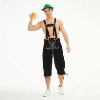Vyrų vokiškas Oktoberfest kostiumas Suaugusiųjų scenos Cosplay kombinezonų komplektas 3XL black
