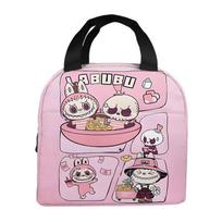 Lunch bag Cartoon tote bag Student bento bag Aluminum foil thermal insulation meal bag Lunch box bag white