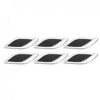 3D Sticker Fake Air Vent Trim Chrome Metal Fit For Car Fender Hood Intake Decor white