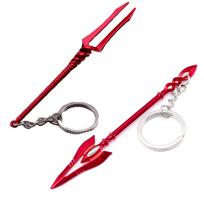 Neon Genesis Evangelion Spear of Longinus and Spear of Gaius Keychain Set of Fan Easy to Key Car Birthday Gift [QQLADY] 2, Alloy, Anime, Movie, Game, red