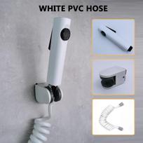 Toilet Bathroom Sprayer Wall Mounted High Pressure Bidet Sprayer Cleaning Tools Household Sprayer Shower Set white
