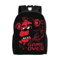 FNAF Siaubo Žaidimas Fredžio Kuprinė Vyrams Moterims Paaugliams Vidurinės Mokyklos Žygiai Kelionės Dieninė Kuprinė Nešiojamo Kompiuterio Peties Krepšys Sportas One Size black