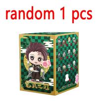 Beautiful Demon Slayer Tanjiro Kamado Nezuko anime cartoon figure blind box creative statue model ornament surprise gifts box blue