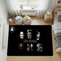 Black Background Rock Band Silhouette Area Rug,  die ärzte  Text Print Floor Mat 40x60cm( 15x23in ) gray