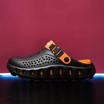 Madingi mediniai klumpės moterims ir vyrams, sandalai, laisvalaikio avalynė, unisex šlepetės, EVA lengvi sandalai vasarai, paplūdimio sandalai 42-43 black