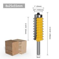 Daug dantų tenono jungties medžio apdirbimo freza 8 mm kotas griovelio freza bangos tipo sujungimo medžio apdirbimo įrankiai #891