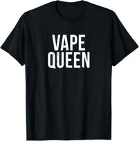 Vape Queen Funny Graphic Tee Short Sleeve Breathable Cotton T-Shirt for Vaping Enthusiasts XXXL black