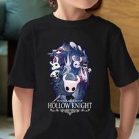 Game Hollow Knight T-Shirt Girls Summer Short Sleeve Tshirt Boys Casual Breathable Tees Tops Silksong Cartoon Print Kids T Shirt 160 brown