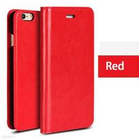 Leather Flip Phone Case for IPhone 13 12 Mini 15 14 11 Pro XS Max XR X 7 8 6 6S Plus Shockproof Genuine Wallet Card Holder Cover IPhone 13Mini raudona