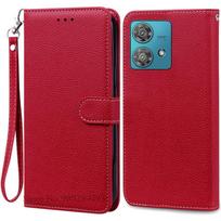 Skirta Motorola Edge 40 Neo dėklas Odinė piniginė Atverčiamas dėklas Moto Edge 40 Neo dangtelis Coque Fundas Skirta Moto Edge 40Neo telefono dėklas For Moto Edge 40 Neo red