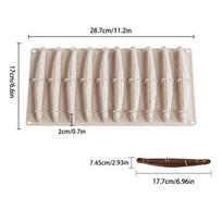 10-Cell Design Vanilla Pod Mold Flexible Food Grade Silicone Chocolate Mold Reusable Non-Stick Ladyfingers Mold Dessert Baking balta