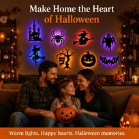 Halloween Night Light Decorations Wall Stickers 3D Stereoscopic Stickers Wall Decorations one size brown