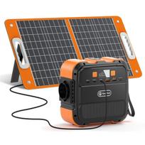 Flashfish A101+TSP60 Portable Power Station 98Wh/26400mAh Li-ion Battery Capacity 6 Output Ports 120W AC Output oranžinė