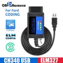 OBDResource FORSCan ELM327 USB Adapter OBD2 Scanner Code Reader Programming with HS/MS For Ford USB CH340 V1.5 PIC18F25K80 Chip Code Readers 4 black