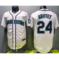 Embroidered Seattle Mariners 24 Ken Griffey Jr. White Baseball Jersey Unisex Fan Apparel Mariners 24 White S gray
