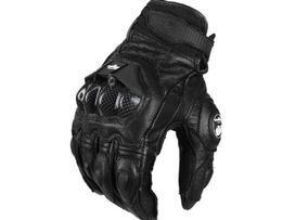 Motorcycle Gloves Afs6 Afs10 Afs18 Security Protection Windproof Motocross Mittens Touch Screen Men's Leather Motorbike Glove XL black