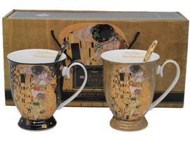 Porcelain Mugs 300 Set of 2 Klimt The Kiss Elegant Gift