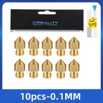 Creality 10PCS 3D Printer MK8 Brass Nozzles 0.2/0.3/0.4/0.6/0.8/1.0mm Ender 3 Extruder Stainless Steel Nozzles for 3D Printers