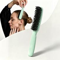 Slick Back Hair Brush for Smooth Flyaways, Frizz, Sleek Ponytail, Buns and Edge Hair | Hair Comb, Edge Brush, Teasing Brush Styling Additions 1pc žalia