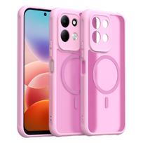 Xiaomi Redmi 17 4G Phone Case, Magnetic Shockproof Phone Case, Bumper Hybrid Cover for Xiaomi Redmi 17 4G rožinė