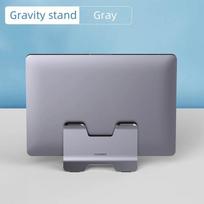 Hagibis Vertical Laptop Stand Desktop Gravity Holder Aluminum Notebook Dock Space-Saving for MacBook/Surface/HP/Dell/Chrome Book pilka spalva