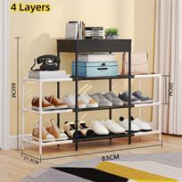 Simple Shoe Rack Detachable Non Woven Fabric Dual Color Shoe Shelf Multi-storey Organize Racks Home Floor Standing Shoes Rack gray