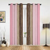 Vintage Pink Grey Gradual Wood Grain Curtains for Bedroom Living Room Drapes Kitchen Kid's Room Window Curtain Modern Home Decor 135W x 60H(cm) x1 gray