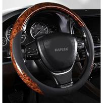 KAFEEK Wood Grain Steering Wheel Cover Microfiber Leather Universal 14 1/2-15 Inch, Car Steering Wheel Cover Men Women, Comfortable, Anti-Slip,