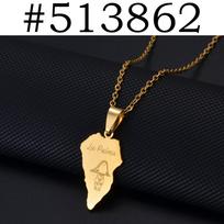 Anniyo Spain La palma Islands Map Pendant Neckalces For Women Girls Stainless Steel Ethnic Jewelry #513862 45cm or 17.7 Inches white