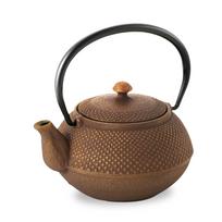 Logia Associates Nanbu Ironware Teapot Small Noren Original Color Pot Made in Enamel with Tea Strainer Traditional Japanese Tea Souvenir (Arare 0.4L - brown