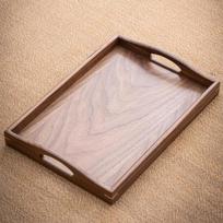 Handmade Natural Walnut Wood Tray Multi Purpose Serving Organizer Decorative Gift for Home Kitchen Cafe Office Storage white